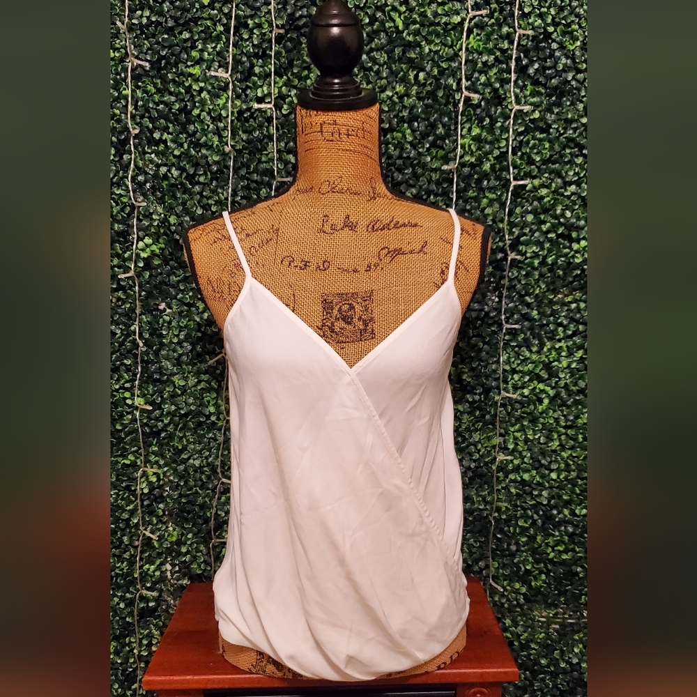 White Surplice Tank Top